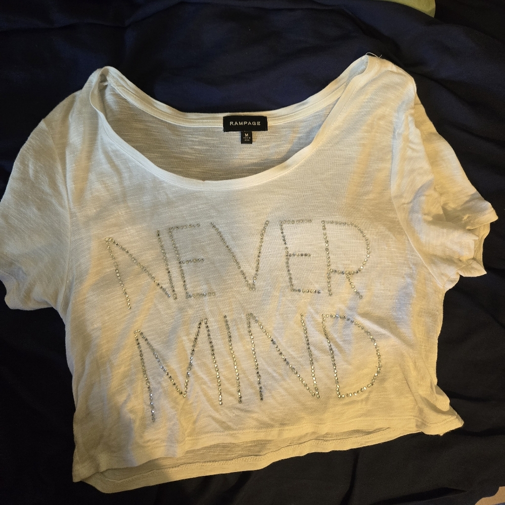 Short sleeve glitter cropped t-shirt